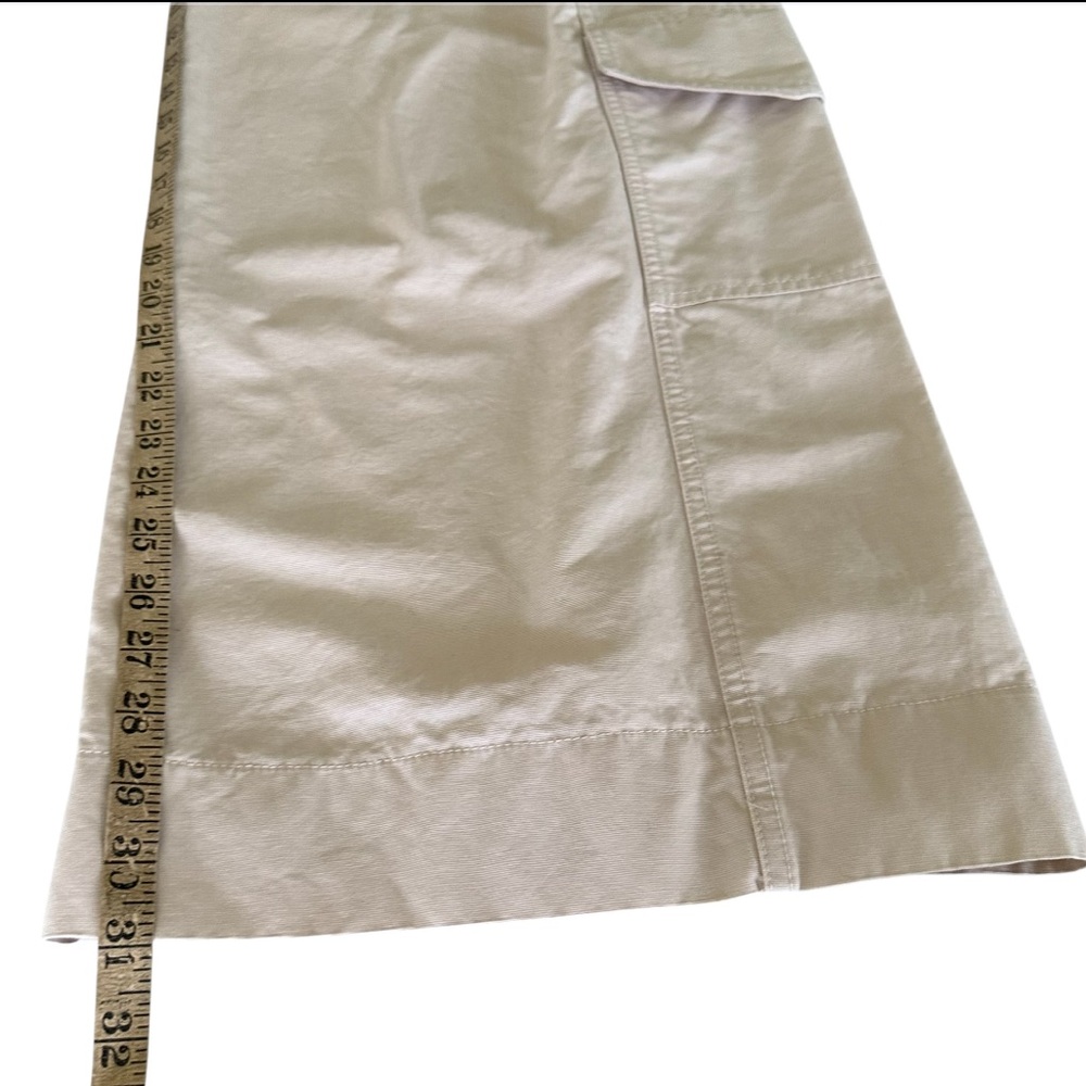 Zara Wide Leg Cargo Pants Beige Pleated High Rise Cotton Utility M - Picture 13 of 14